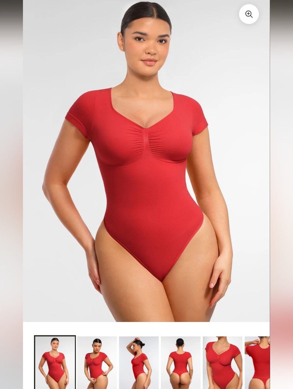 Feelingirl Smooth Contour Tummy Control Seamless Short-Sleeve Bodysuit- S